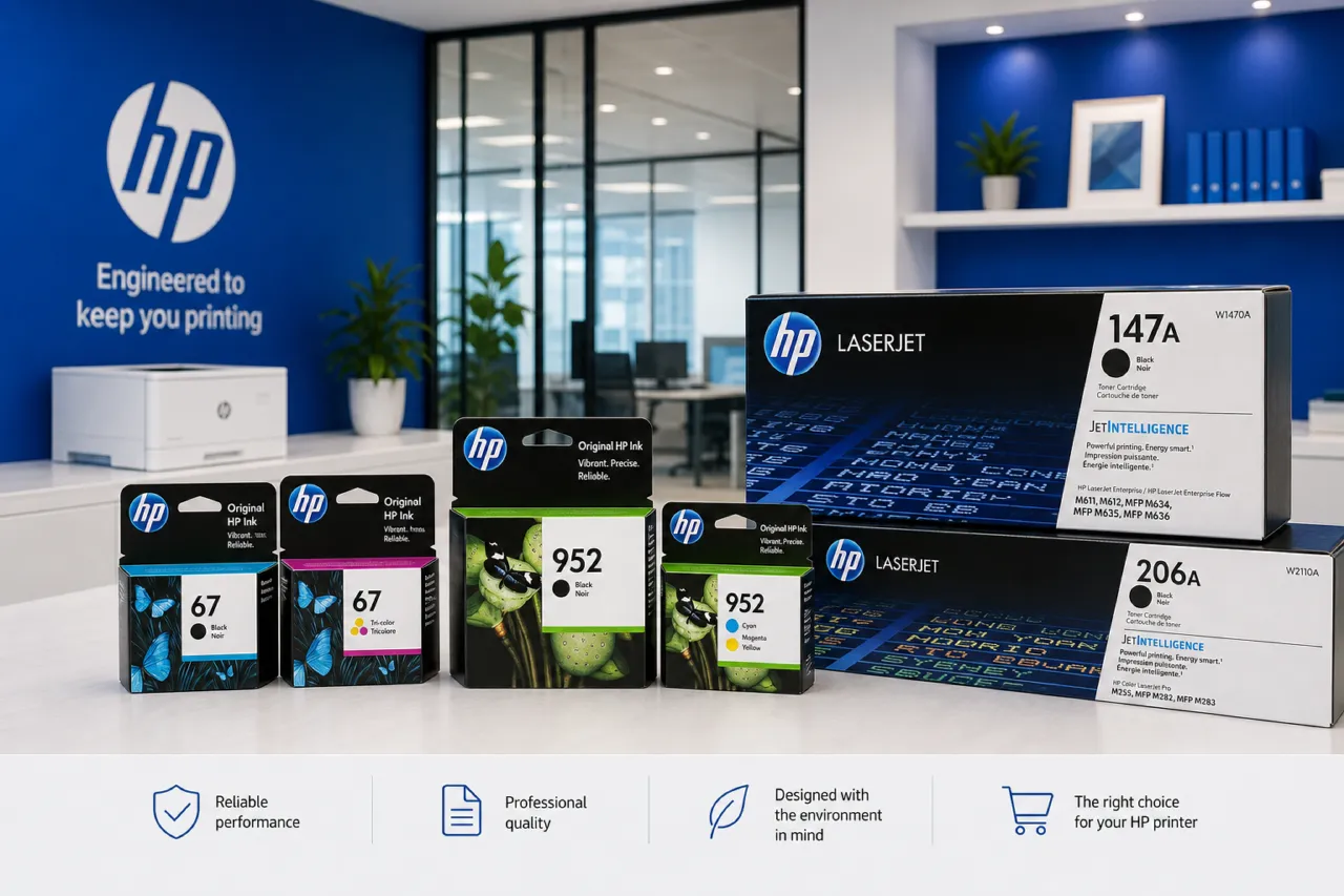 HP original ink and toner cartridges, engineered to keep you printing