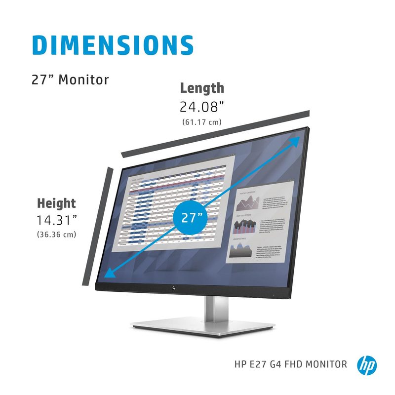 HP E-Series E27 G4 computer monitor 68.6 cm (27") 1920 x 1080 pixels Full HD LED Black