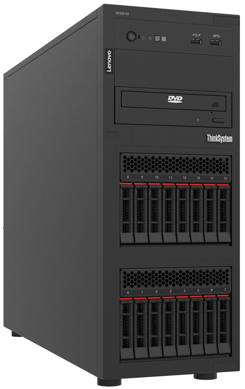 Lenovo ThinkSystem ST250 V3 server Tower Intel Xeon E E-2488 3.2 GHz 16 GB DDR5-SDRAM 800 W