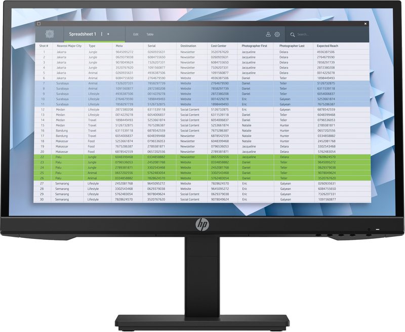 HP P22h G4 computer monitor 54.6 cm (21.5") 1920 x 1080 pixels Full HD LCD Black