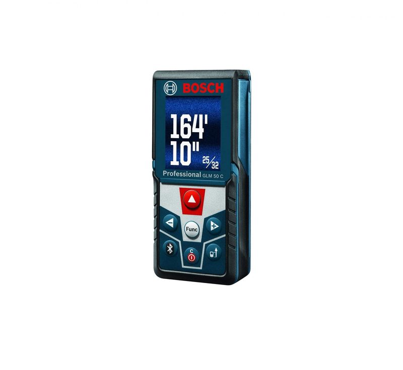 Bosch Blaze GLM 50 C Bluetooth Enabled 165’ Laser Distance Measure with Color Backlit Display