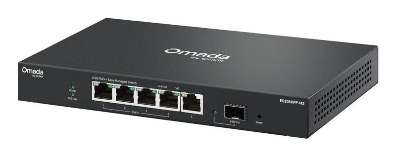 TP-Link ES206XPP-M2 network switch Managed L2 2.5G Ethernet (100/1000/2500) Power over Ethernet (PoE) Desktop/Wall-Mounting Black