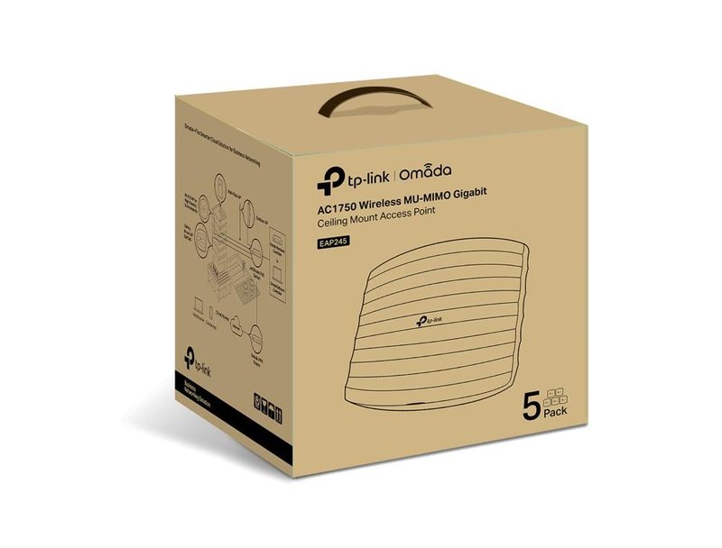 TP-Link Omada EAP245(5-PACK)(EU) wireless access point 1750 Mbit/s White Power over Ethernet (PoE)