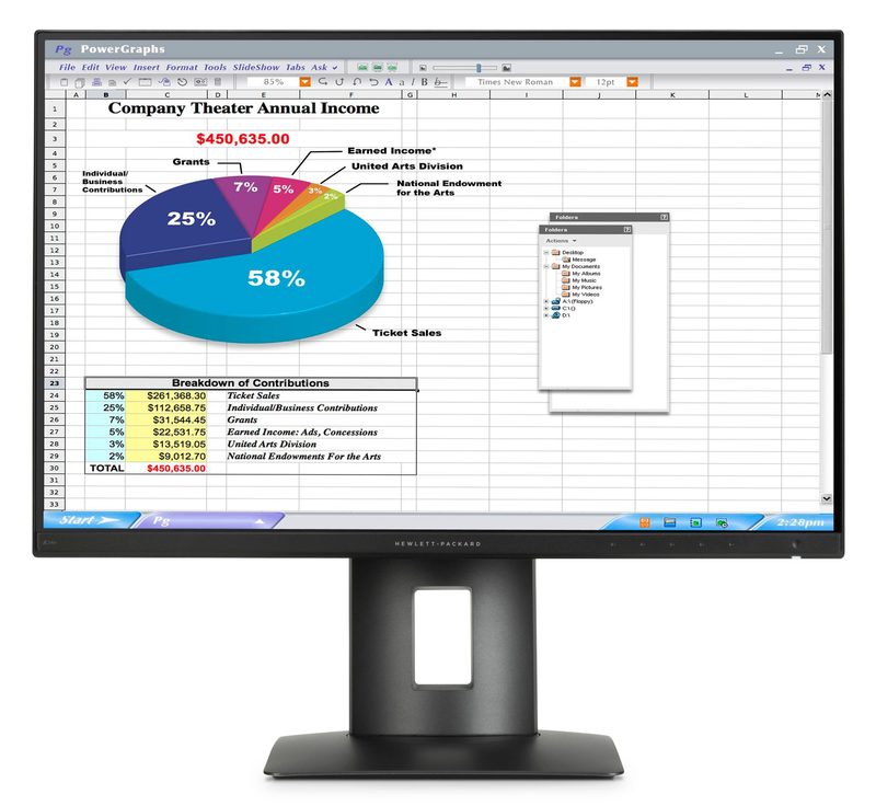 HP Z24n computer monitor 61 cm (24") 1920 x 1200 pixels LED Black