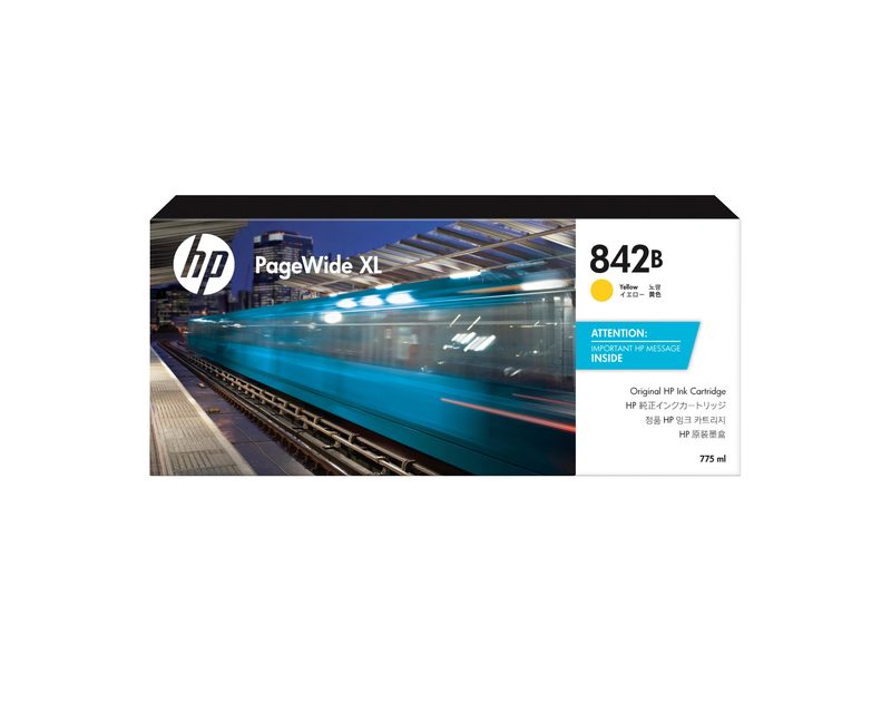 HP 842B 775-ml Yellow PageWide XL Ink Cartridge