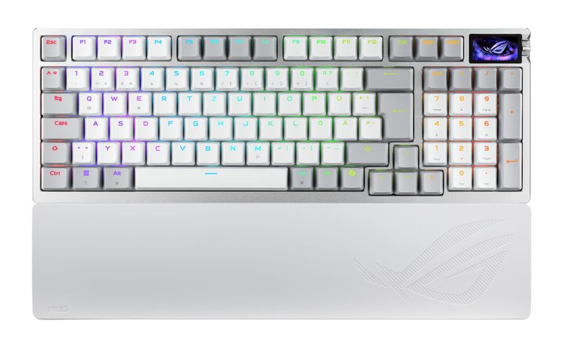 ASUS ROG Azoth 96 HE keyboard Gaming USB + RF Wireless + Bluetooth QWERTZ German White