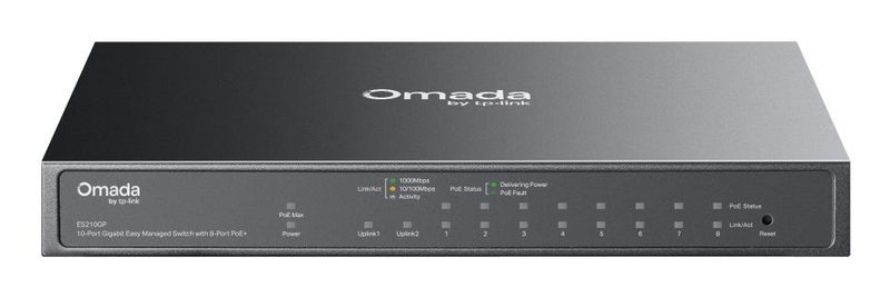 TP-Link Omada ES210GP network switch Managed L2 Gigabit Ethernet (10/100/1000) Power over Ethernet (PoE) DIN rail Black