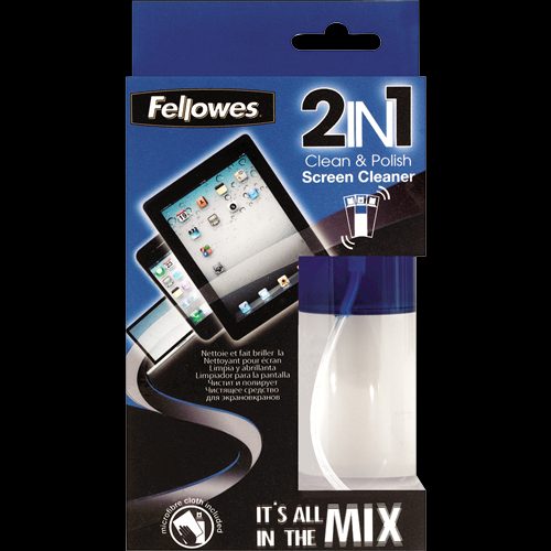 Fellowes 2in1 125ml Screen Cleaner/Microfibre Cloth