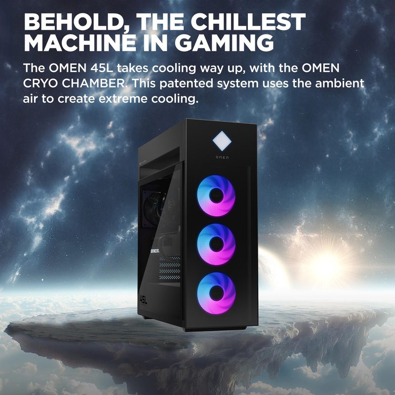 OMEN by HP 45L GT22-3090 Intel Core Ultra 9 285K 64 GB DDR5-SDRAM 2 TB SSD NVIDIA GeForce RTX 5090 Windows 11 Pro Desktop PC Black