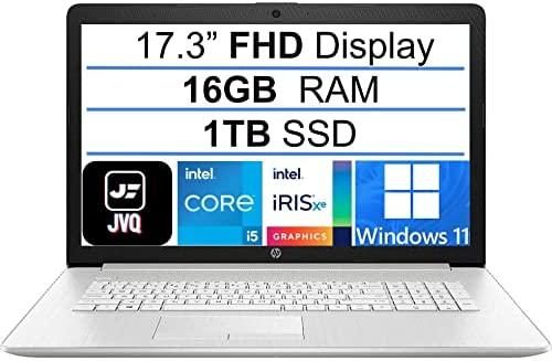 2022 HP Pavilion 17 Laptop, 17.3″ FHD IPS Display, 11th Gen Intel i5-1135G7(Up to 4.2GHz, Beat i7-10710U), 16GB RAM, 1TB PCIe SSD, Backlit Keyboard, HDMI, WiFi, Bluetooth, Webcam, Windows 11+JVQ MP