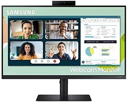 SAMSUNG S40VA Series 24-Inch Computer Monitor, HDMI Monitor, 75Hz Monitor, IPS Monitor, Built-in Webcam, Built-in Speaker & Mic, FreeSync Premium (LS24A400VENXZA)