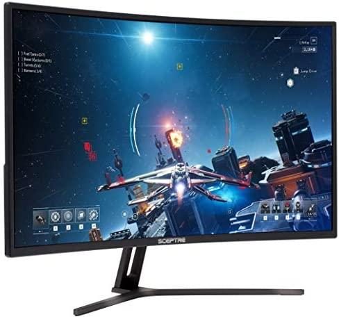 Sceptre Curved 32-inch Gaming Monitor up to 185Hz DisplayPort 165Hz 144Hz HDMI AMD FreeSync Build-in Speakers, Machine Black (C325B-185RD)