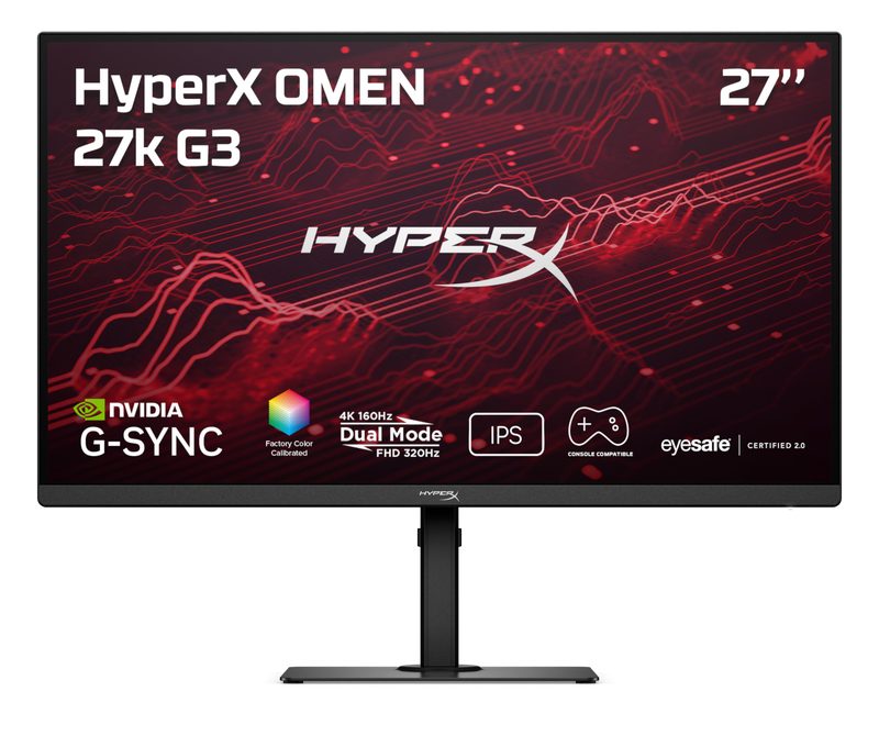 HP HyperX OMEN 27 inch UHD/FHD 160Hz/320Hz Dual Mode Gaming Monitor - OMEN 27k G3
