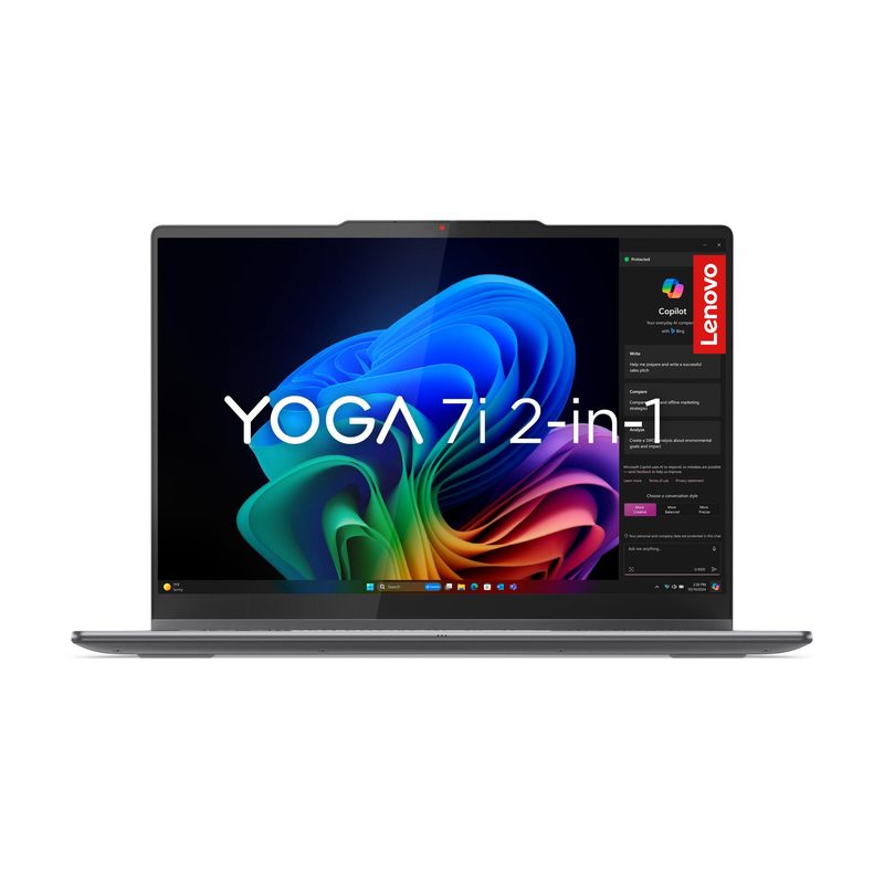 Lenovo Yoga 7 2-in-1 14ILL10 Copilot+ PC Intel Core Ultra 7 256V Hybrid (2-in-1) 35.6 cm (14") Touchscreen WUXGA 16 GB LPDDR5x-SDRAM 512 GB SSD Wi-Fi 7 (802.11be) Windows 11 Home Grey Italian