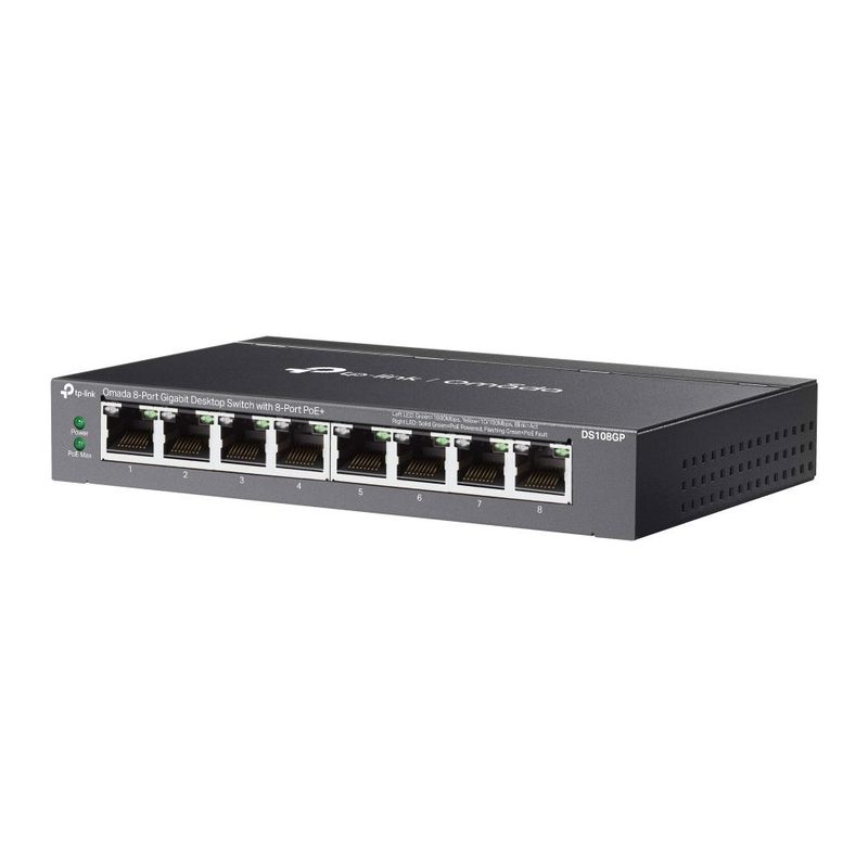 TP-Link Omada DS108GP network switch Unmanaged Gigabit Ethernet (10/100/1000) Power over Ethernet (PoE) Black