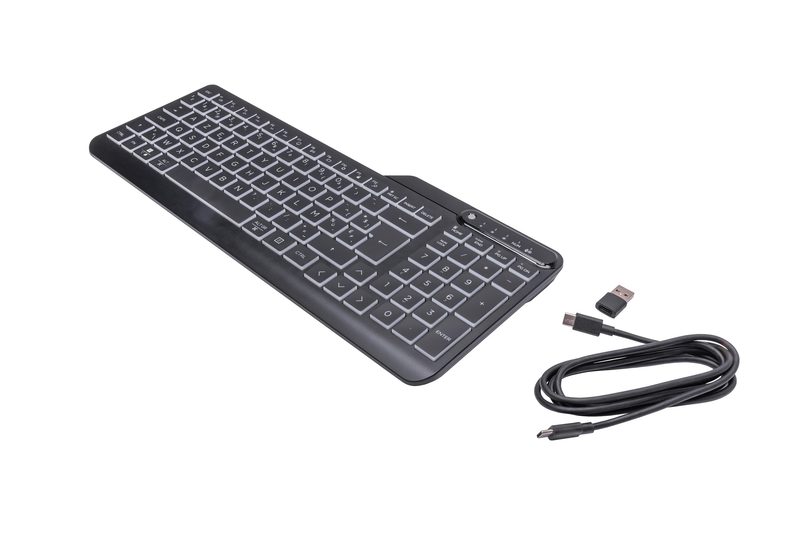 HP 400 Backlit Wired keyboard Home USB AZERTY Belgian Black