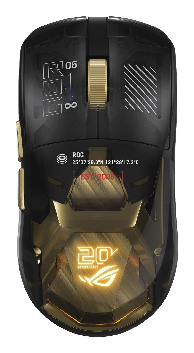 ASUS ROG Harpe II Extreme Edition 20 Gaming mouse Right-hand RF Wireless + Bluetooth + USB Type-A Optical 65000 DPI