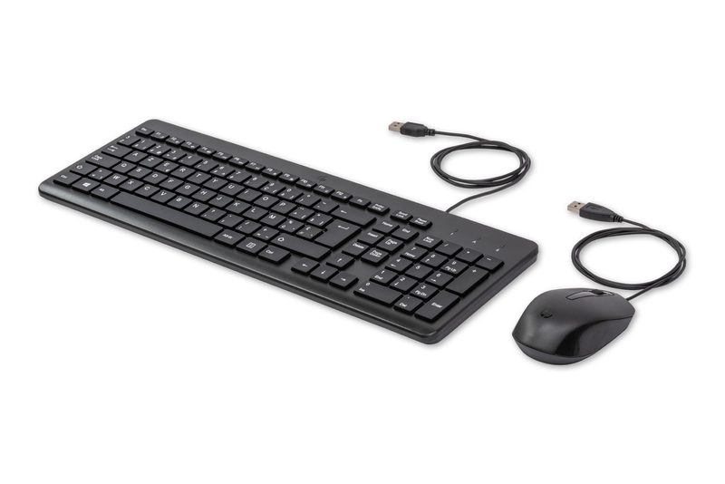 HP 150 Wired Mouse and keyboard Mouse included Home/Office USB AZERTY Belgian Black