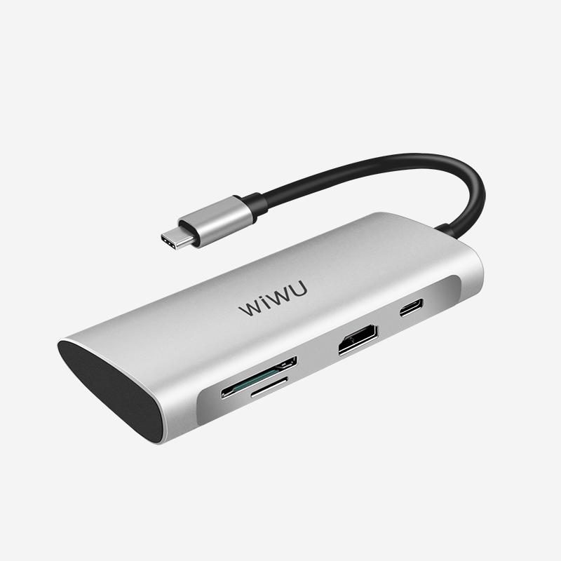 WiWU Alpha 731HP 7-in-1 Multiport USB C Hub Laptop Adapter Type C Docking