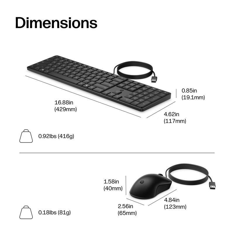 HP 170C Wired Mouse and Keyboard Combo