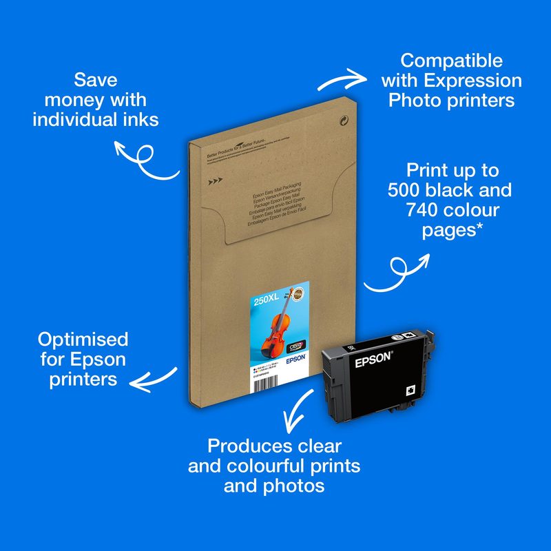 Epson Multipack 6-colours 250XL Violin Claria Photo HD EasyMail Ink