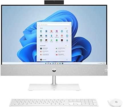 HP Pavilion All-in-One AIO Desktop Computer, 24″ Full HD Touchscreen, AMD Ryzen 5 5500U 6-Core Processor, 16GB DDR4 RAM, 1TB SSD, HDMI, Webcam, Wireless Keyboard & Mouse, Windows 11 Home