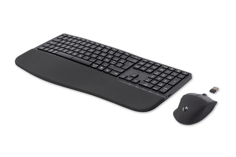 HP 680 Comfort Dual-Mode and Mouse Combo keyboard Mouse included Home RF Wireless + Bluetooth AZERTY Belgian Black