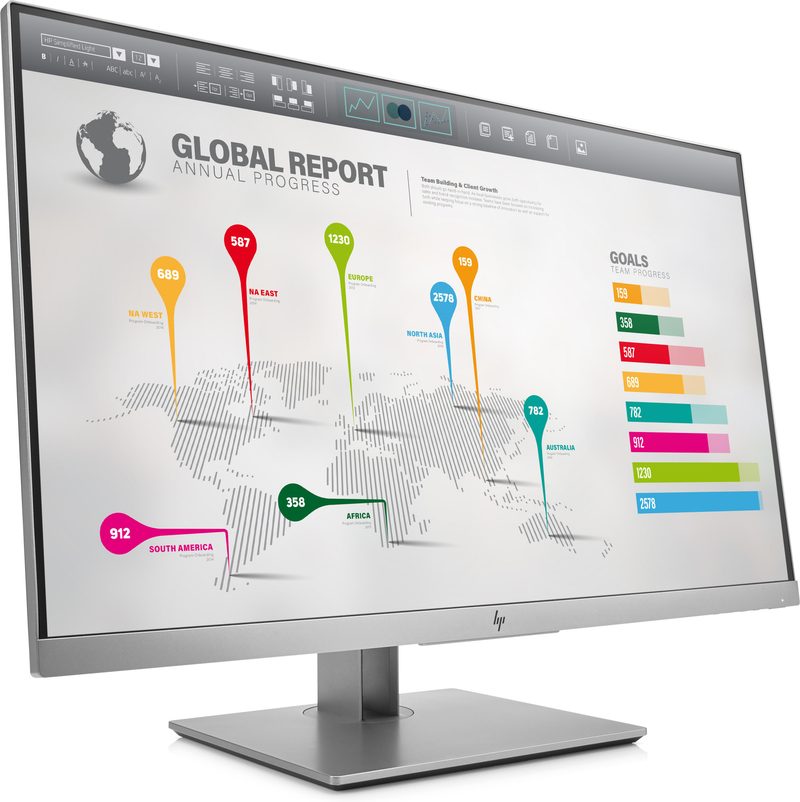 HP EliteDisplay E273q computer monitor 68.6 cm (27") 2560 x 1440 pixels Quad HD LED Black, Silver