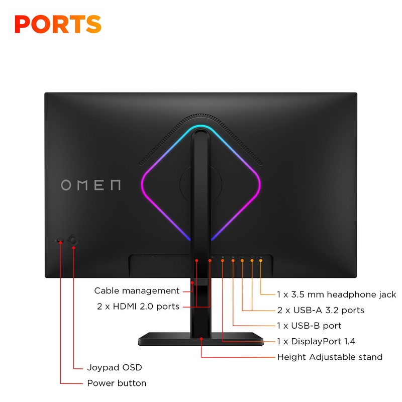 HP OMEN 27 inch QHD 280Hz Gaming Monitor - 27qs G2