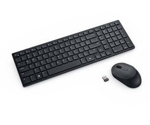 DELL KM555 keyboard Mouse included Universal RF Wireless + Bluetooth Canadian, French Black