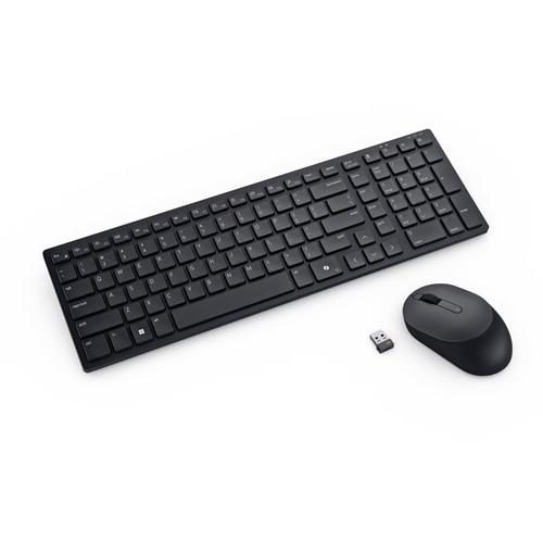 DELL KM555 keyboard Mouse included Universal RF Wireless + Bluetooth Canadian, French Black