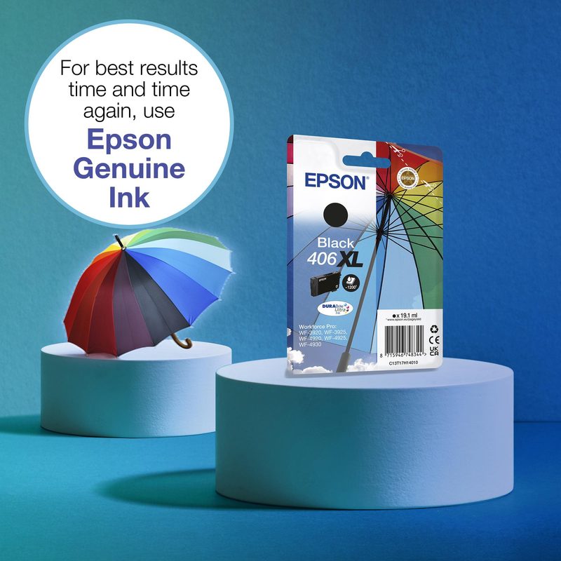 Epson Singlepack Black 406XL DURABrite Ultra Ink RF/AM Tagged
