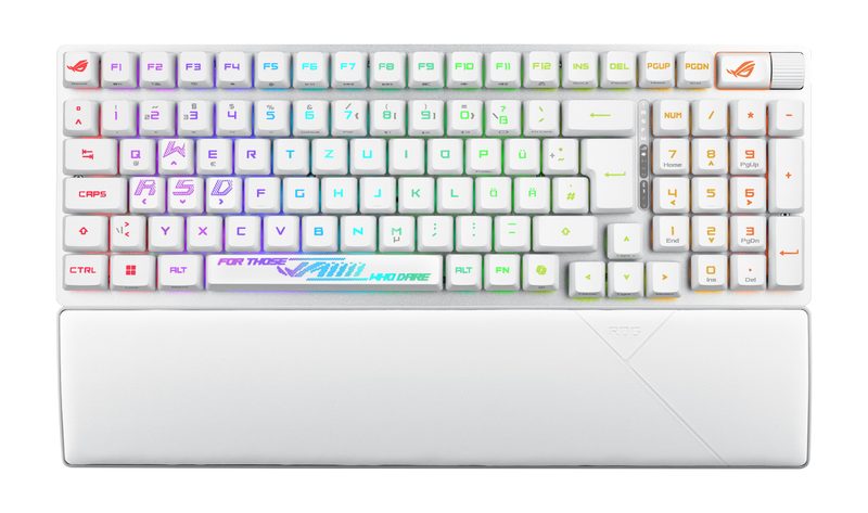 ASUS ROG Strix Scope II 96 RX Wireless keyboard Gaming USB + RF Wireless + Bluetooth White