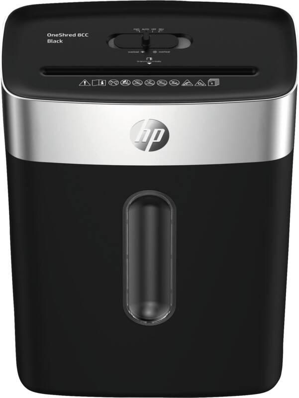 HP OneShred 8CC paper shredder Particle-cut shredding 68 dB 22 cm Black