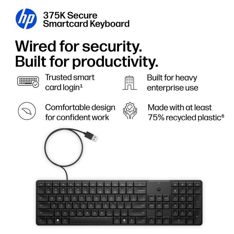 HP 375K Secure Smartcard Keyboard