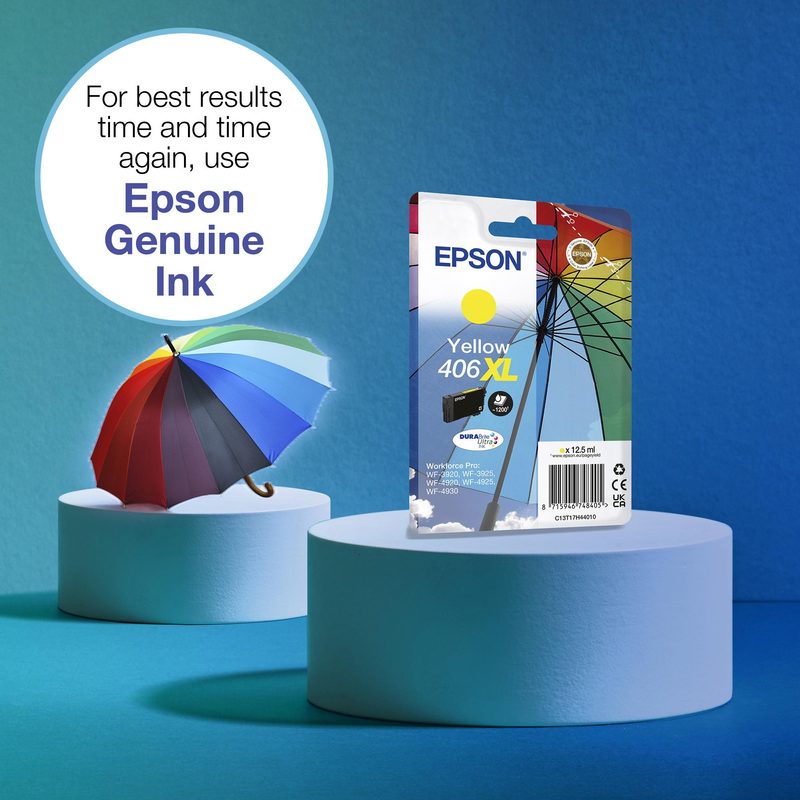 Epson Singlepack Yellow 406XL DURABrite Ultra Ink RF/AM Tagged
