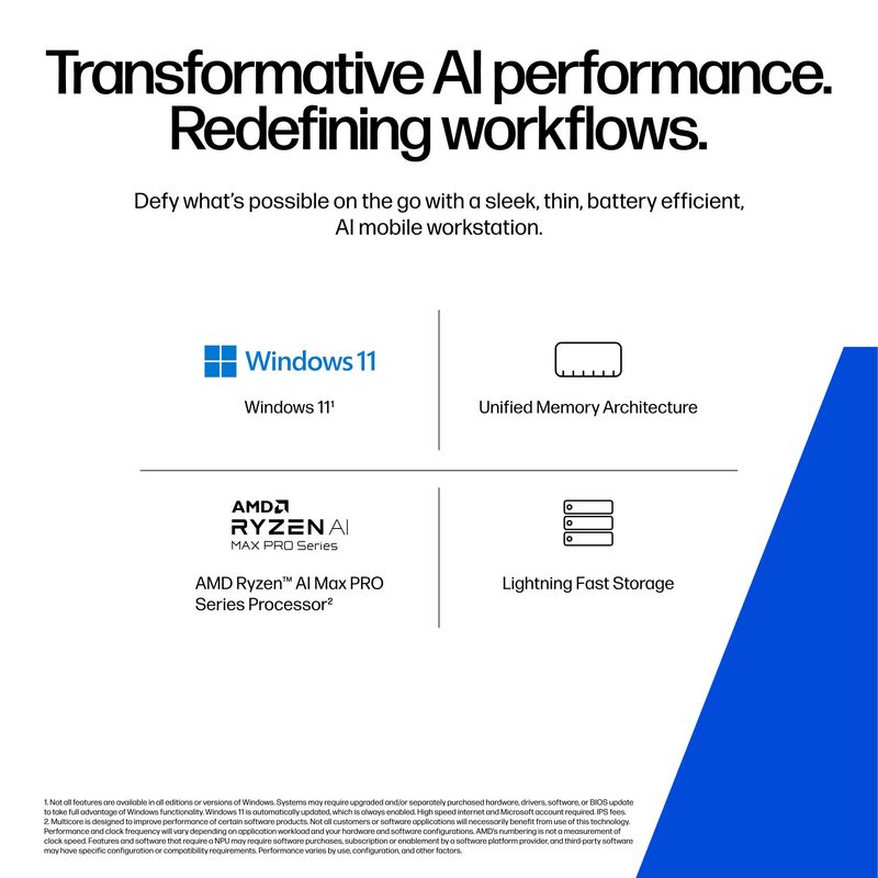 HP ZBook Ultra G1a AMD Ryzen AI Max+ PRO 395 Mobile workstation 35.6 cm (14") Touchscreen 2.8K 128 GB LPDDR5x-SDRAM 1 TB SSD Wi-Fi 7 (802.11be) Windows 11 Pro Silver