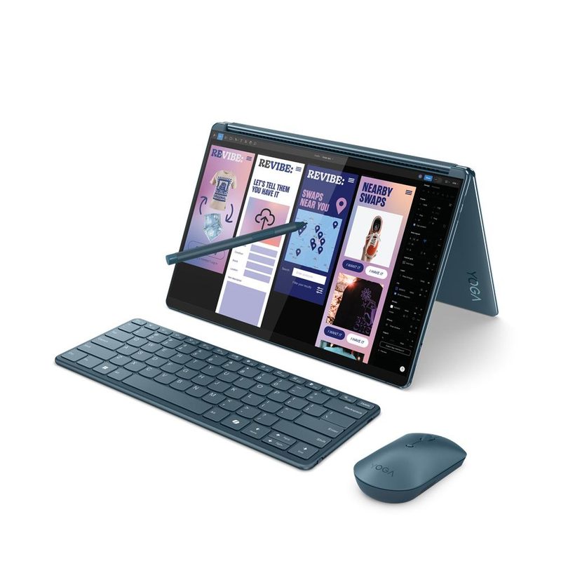 Lenovo Yoga Book 9 13IMU9 Intel Core Ultra 7 155U Hybrid (2-in-1) 33.8 cm (13.3") Touchscreen 2.8K 32 GB LPDDR5x-SDRAM 1 TB SSD Wi-Fi 6E (802.11ax) Windows 11 Home Teal Italian