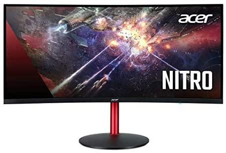 Acer Nitro XZ342CK Pbmiiphx 34″ 1500R Curved WQHD (3440 x 1440) VA Gaming Monitor with AMD Radeon Freesync, VESA Certified DisplayHDR400, 95% sRGB, 144Hz, 1ms VRB (Display Port & 2 x HDMI 2.0 Ports)