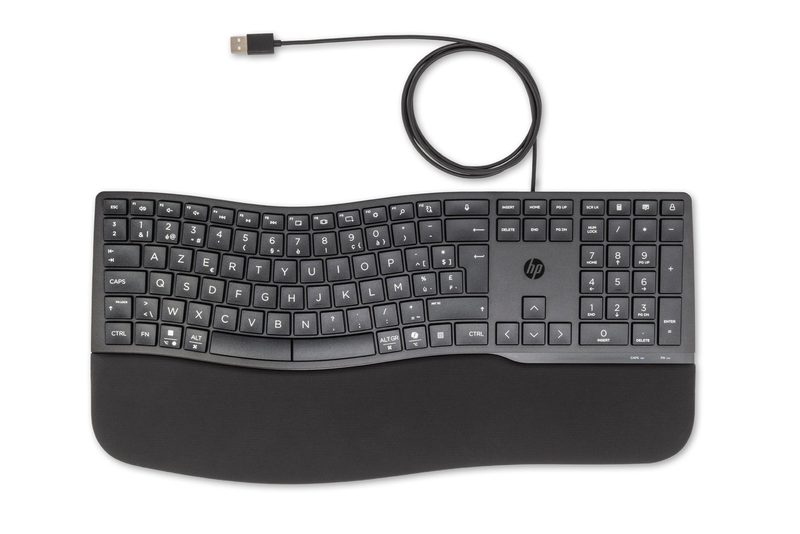 HP 480 Comfort Wired keyboard Home USB AZERTY Belgian Black