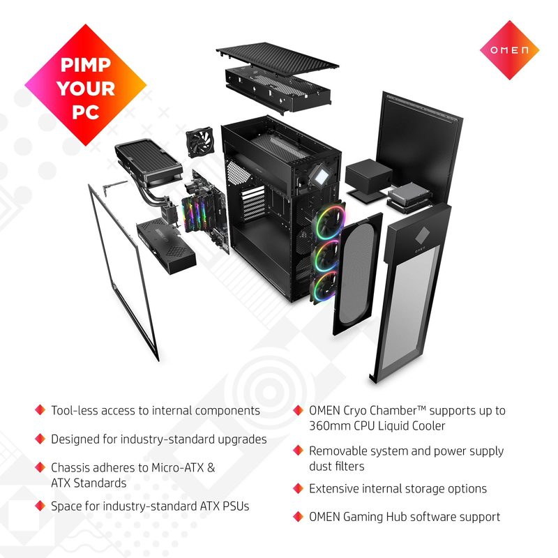 OMEN by HP 45L GT22-2000na Intel® Core™ i7 i7-14700K 32 GB DDR5-SDRAM 2 TB SSD NVIDIA GeForce RTX 4080 SUPER Windows 11 Home Tower PC Black