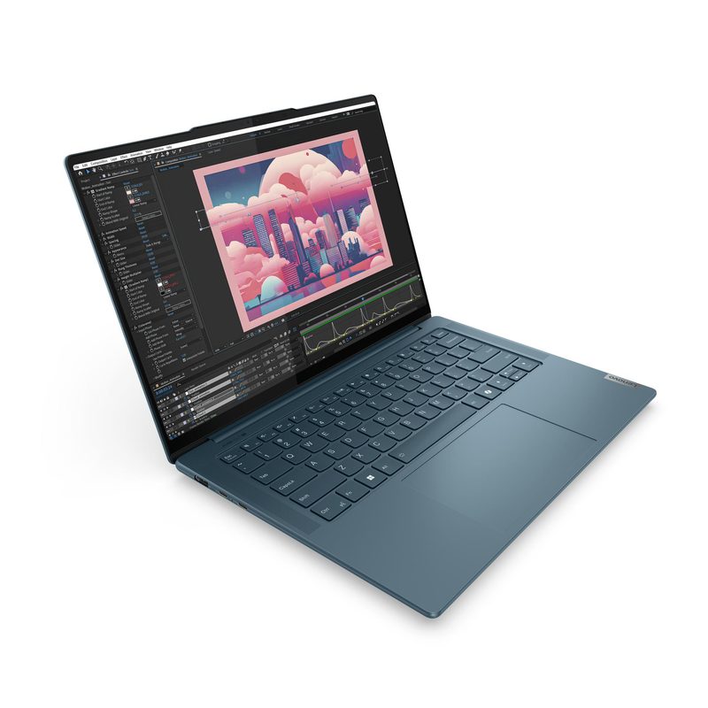 Lenovo Yoga Pro 7 14AHP9 AMD Ryzen™ 7 8845HS Laptop 36.8 cm (14.5") WQXGA 16 GB LPDDR5x-SDRAM 512 GB SSD Wi-Fi 6E (802.11ax) Windows 11 Home Teal English