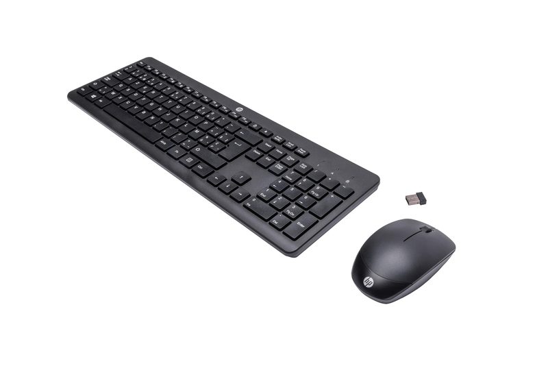 HP 230 Wireless Mouse and Combo keyboard Mouse included Office RF Wireless AZERTY Belgian Black