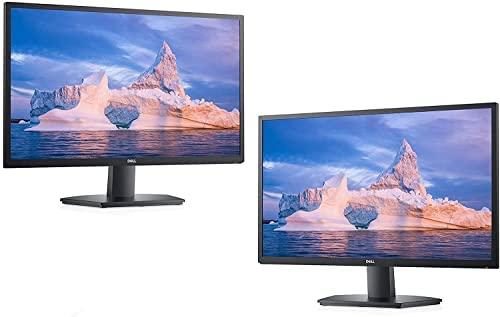 Dell 24 inch Monitor 2021 Newest FHD 16:9 with Comfortview (TUV-Certified), 75Hz Refresh Rate, 16.7 Million Colors, Anti-Glare with 3H Hardness, Black (2-Pack Bundle)