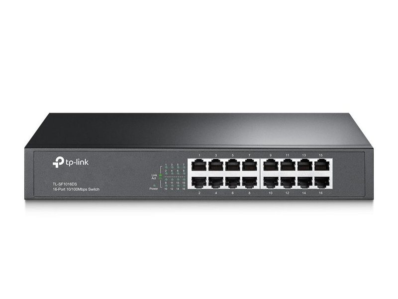 TP-Link TL-SF1016DS Unmanaged Fast Ethernet (10/100) 1U Black