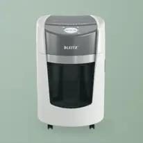 Leitz IQ OptiMax Small Office 350 paper shredder Micro-cut shredding 22.3 cm Grey, White
