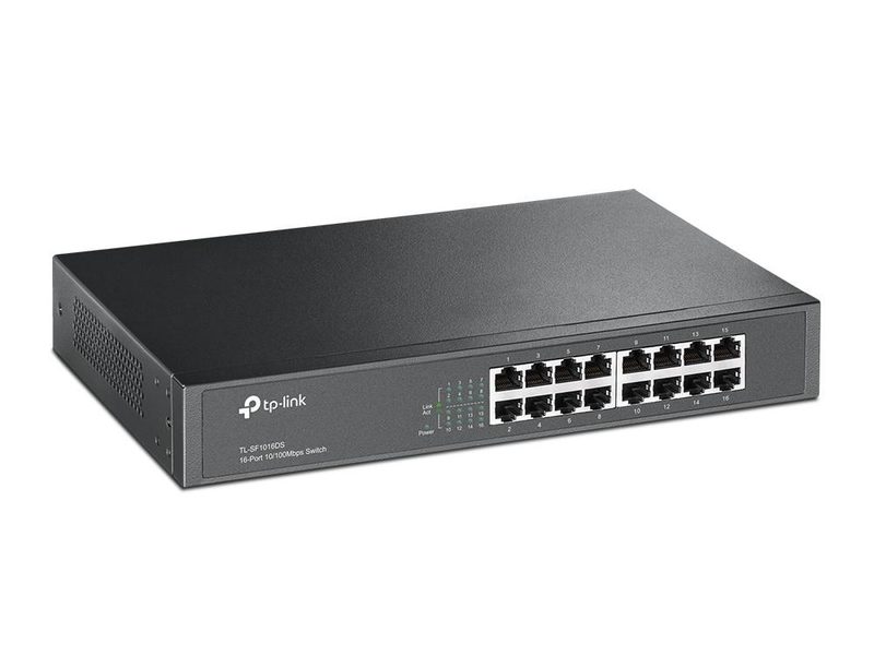 TP-Link TL-SF1016DS Unmanaged Fast Ethernet (10/100) 1U Black