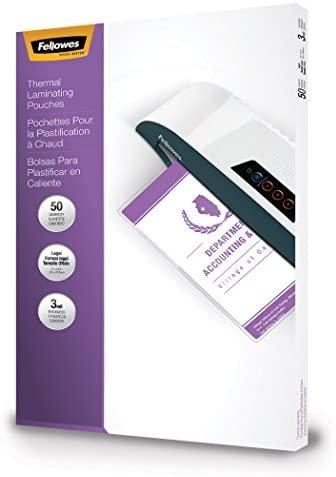 Fellowes Hot Laminating Pouches, Legal, 3 mil, 50 Pack (52226)
