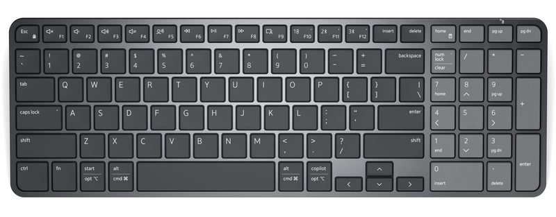 DELL Pro 7 KB746 keyboard Universal RF Wireless + Bluetooth US English Graphite