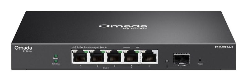TP-Link ES206XPP-M2 network switch Managed L2 2.5G Ethernet (100/1000/2500) Power over Ethernet (PoE) Desktop/Wall-Mounting Black
